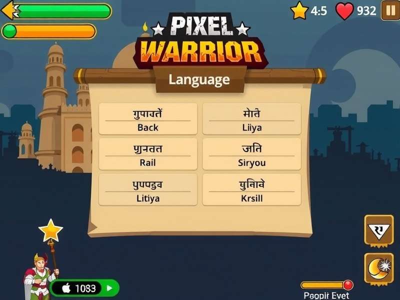 Pixel Warrior India Language Selection